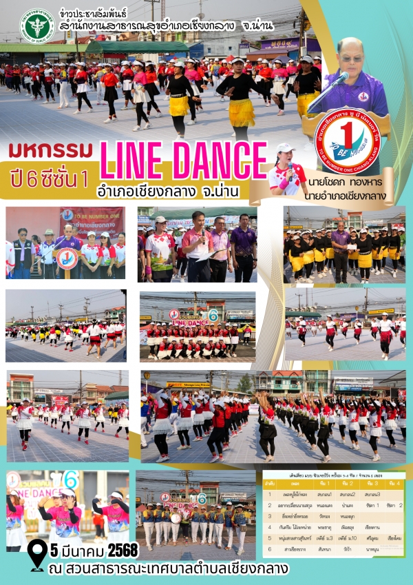 มหกรรมรวมพลังต้านโรคไม่ติดต่อเรื้อรัง(NCD Prevention)และ ไลน์แดนซ์ปี6 วันที่ 5มีค68เวาลา17.00น.